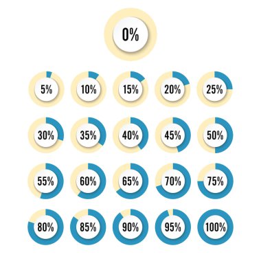 Daire yüzde diyagramları için Infographics tasarım öğeleri kümesi