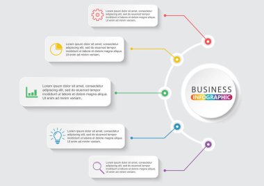 Zaman çizelgesi infographics vektör tasarım ve pazarlama simgeler kullanılabilir iş akışı düzeni, diyagram, faaliyet raporu, web tasarım için. İş kavramı 5 seçenekleri, adımları veya işlemleri ile.
