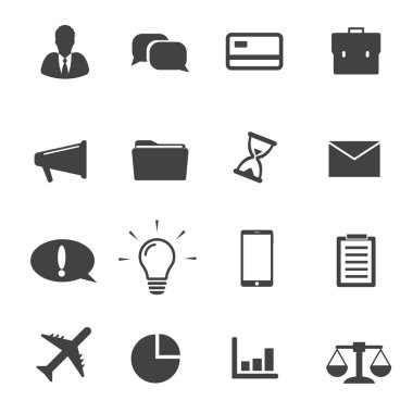 Basit iş simgeleri ayarlandı. Web ve mobil Ui 'de kullanılacak Evrensel İş simgesi, temel Ui İş unsurları kümesi