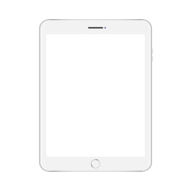 beyaz vektör tasarımında izole edilmiş beyaz tablet
