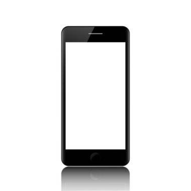 Yeni gerçekçi cep telefonu modern tarzı beyaz arkaplanda izole.