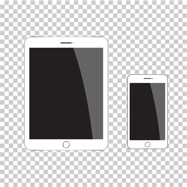 透明背景にタブレットやスマートフォンのベクトルモックアップ ベクトルEps10のイラスト — ストックベクタ