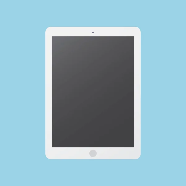 Icono Plano Tableta Estilo Ipad Tablet Ordenador Con Pantalla Blanco — Vector de stock