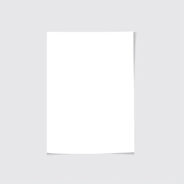 Wit Velletje Papier Realistische Vector Witte Achtergrond Eps10 — Stockvector