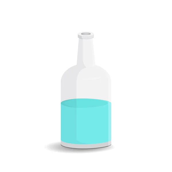 Botella Vidrio Con Agua Sobre Fondo Blanco Botella Ilustración Vectorial — Vector de stock