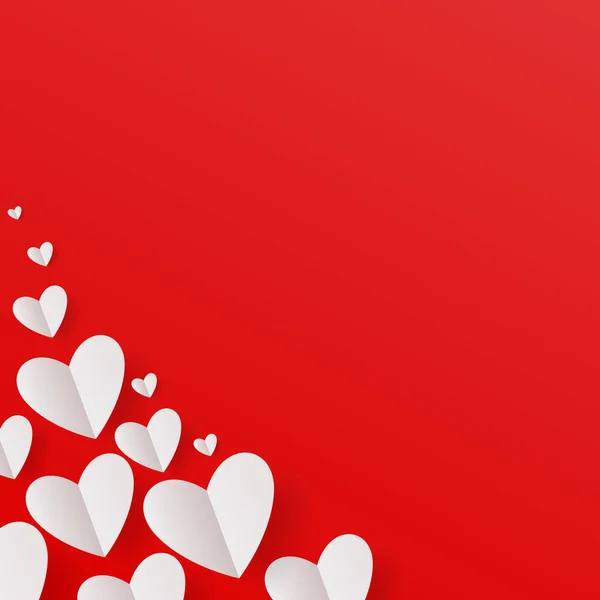 Fond Abstrait Saint Valentin Avec Des Coeurs Papier Coupé Illustration — Image vectorielle
