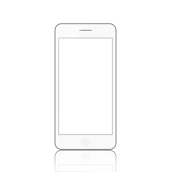 Nieuwe Realistische Mobiele Smartphone Moderne Stijl Geïsoleerd Witte Achtergrond — Stockvector