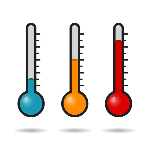 Termometre Simgesi Ayarlandı Çizer Vektörü — Stok Vektör