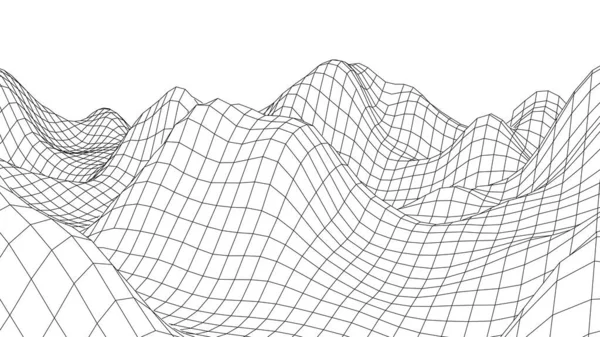 Технологія Каркасного Ландшафту Футуристичний Багатокутний Ландшафтний Фон Цифрова Векторна Ілюстрація — стоковий вектор
