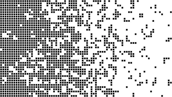 Falling Pixels White Background Abstract Fading Mosaic Technology Digital Data — Vetor de Stock