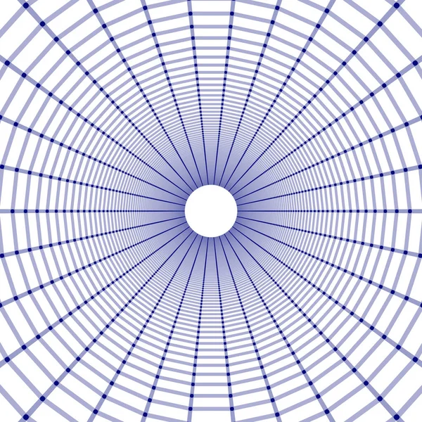 Futuristic Blue Funnel Wireframe Space Travel Tunnel Abstract Blue Wormhole — Vector de stock