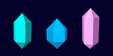 Altıgen renk prizması. 3 boyutlu geometrik kristali oluşturur. İzole edilmiş gerçekçi bir model. Vektör izometrik şekiller.