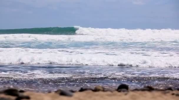 海の波の素晴らしい眺め。テネリフェ島。スペイン. — ストック動画