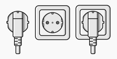 elektrik prizi dolgusu f vektör düz illüstrasyon