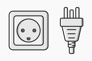 elektrik prizi dolgusu Danca tip k vektör düz illüstrasyon