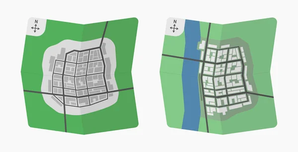 Mapa Cidade Colorido Vetor Plana Ilustração — Vetor de Stock