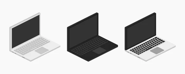 Laptop Set Isometrische Vector Platte Illustratie — Stockvector