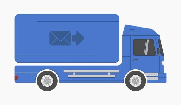 Camión Azul Entrega Camión Vector Ilustración Plana — Vector de stock