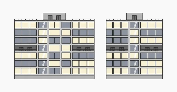 Moderno Apartamento Edifício Fachada Vetor Plana Ilustração — Vetor de Stock