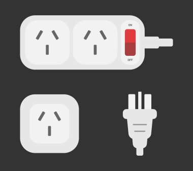 elektrik prizi dolgusu Çince tip i güç şeridi genişletici vektör düz illüstrasyon