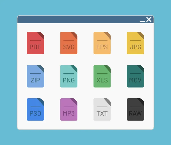 Desktop Interface Window Shape Icon File Format Zip Xls Psd — Vector de stock