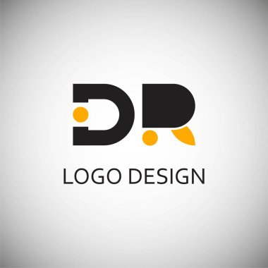 modern harf dr şirket logo şablonu