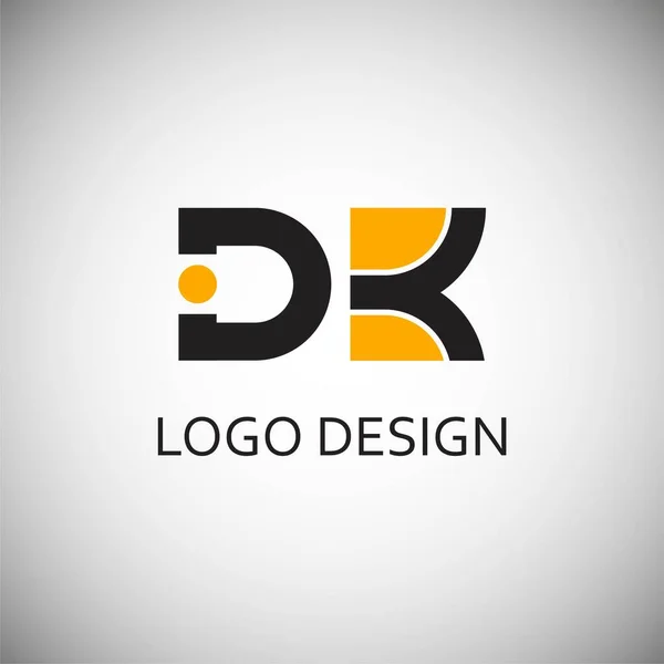 簡単なロゴデザインのためのDkの手紙 — ストックベクタ
