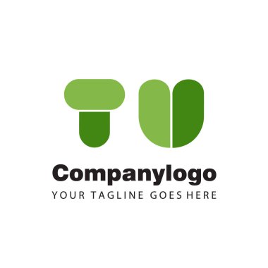 Modern harf tu şirket logo şablonu