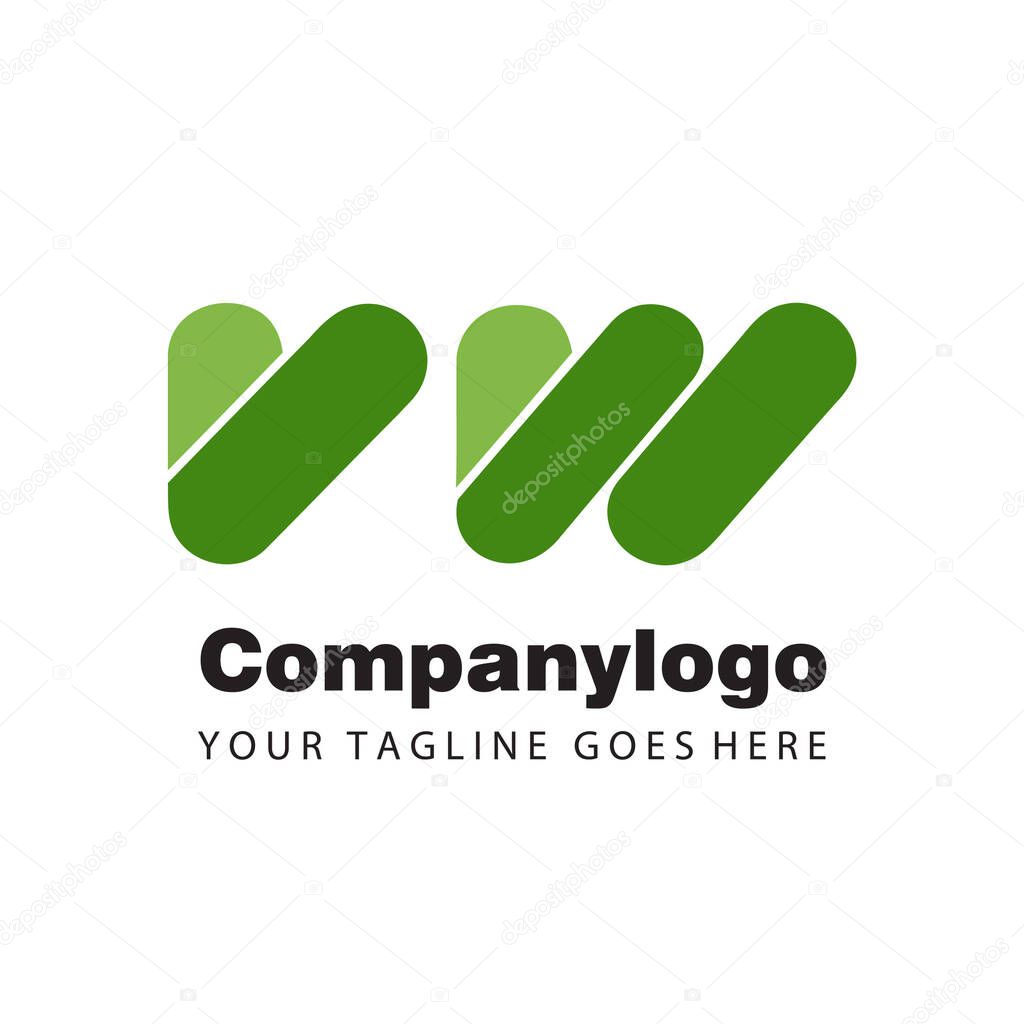 modern letter vw company logo template