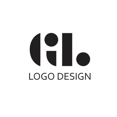 Basit logo tasarımı için gl harfi