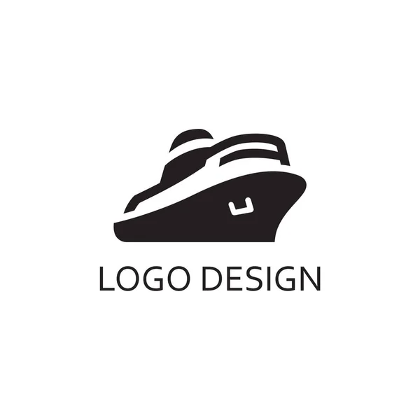 Nave Simple Negra Para Diseño Del Logotipo — Vector de stock