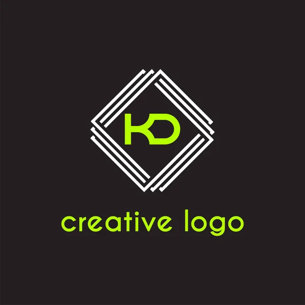 Çerçevenin içinde geometrik biçimli kd harfi