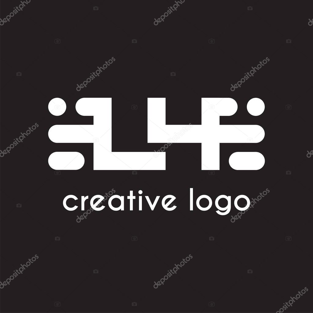 Creative letter lh geometric for logo company design