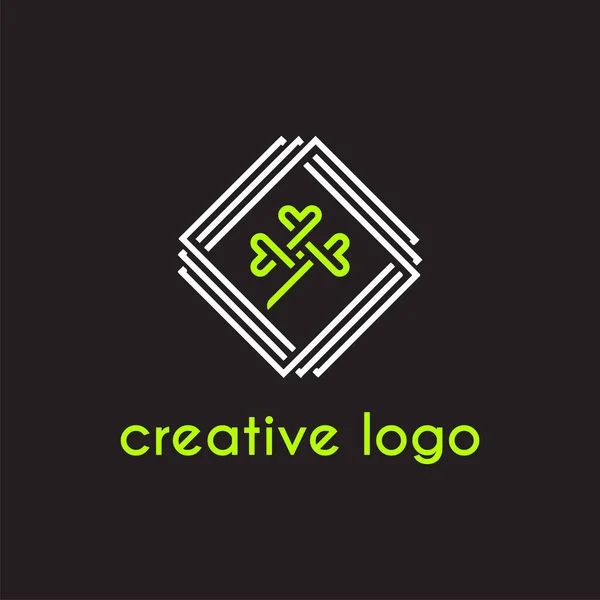 Творчий Щасливий Конюшина Геометричний Дизайну Компанії Логотипу — стоковий вектор