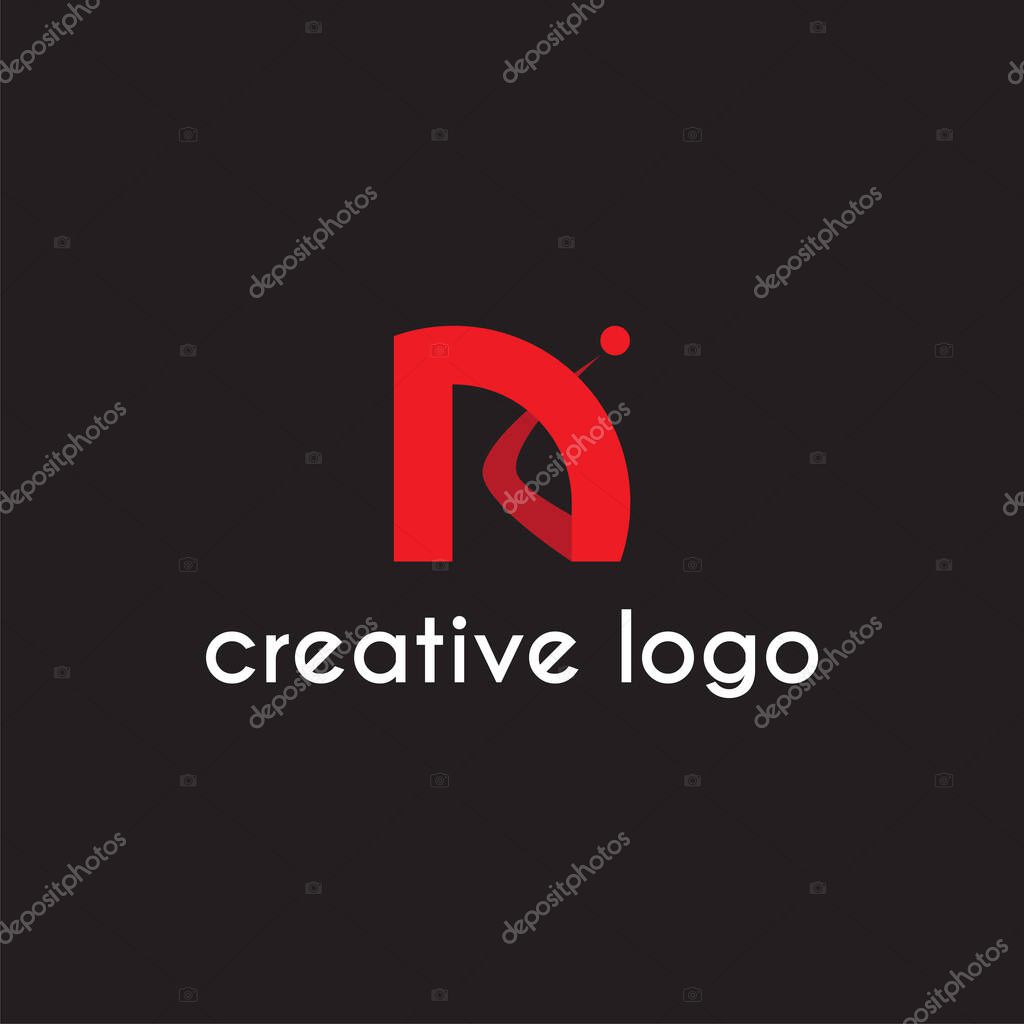 Creative letter n geometric for logo company design