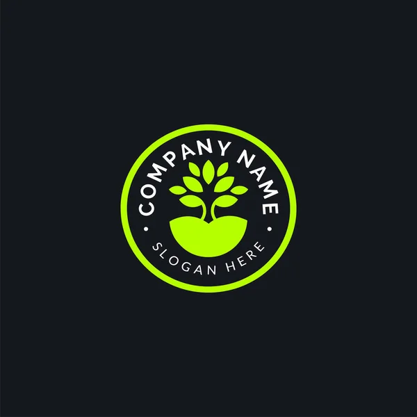 Doğa logosu tasarımı için basit yeşil yapraklar geometrik