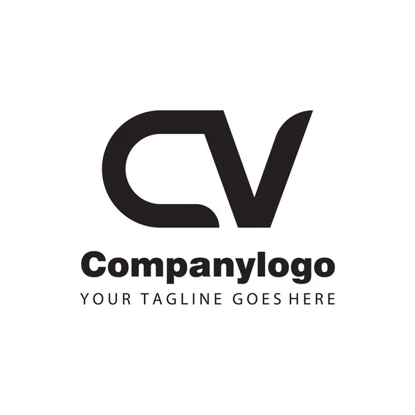 Logo şirketi tasarımı için yaratıcı harf cv geometriği