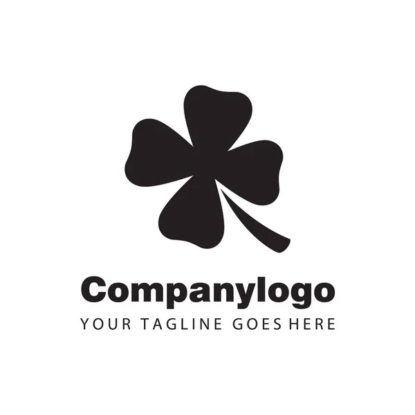 Doğa logosu tasarımı için basit siyah yonca