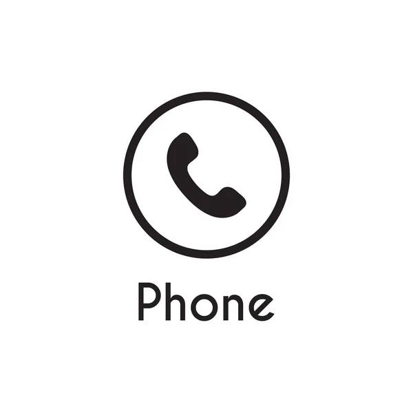 Telephone Icon Flat Style Isolated White Background Phone Symbol Vector — Stock Vector