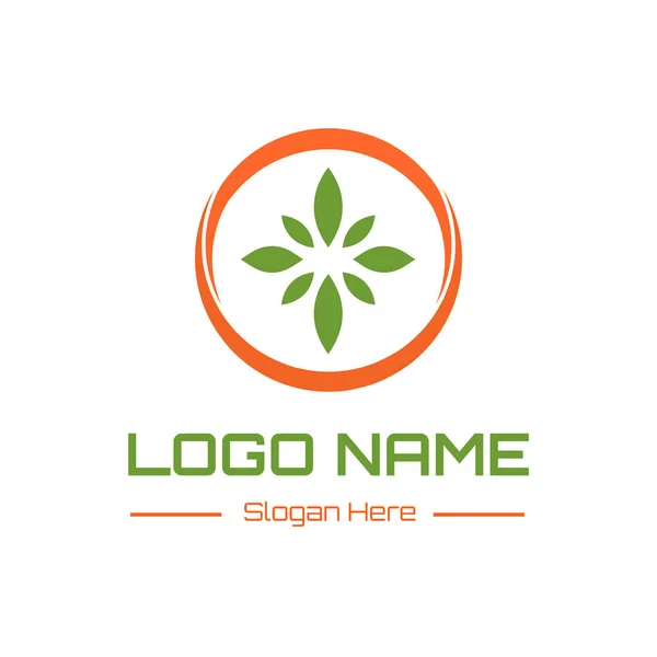 Hoja Icono Logotipo Vector Diseño — Archivo Imágenes Vectoriales