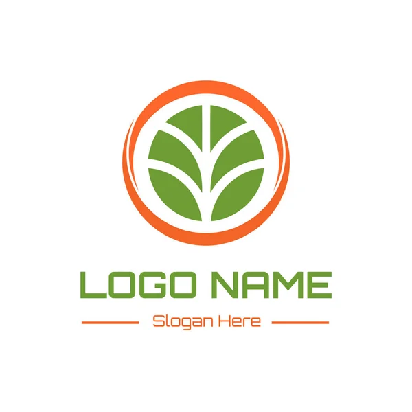Hoja Tallo Icono Logo Vector Diseño — Archivo Imágenes Vectoriales