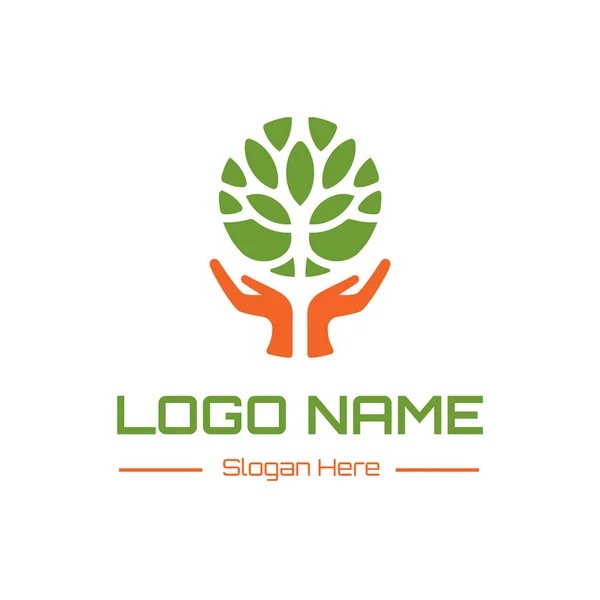 Träd Ikon Logotyp Vektor Design — Stock vektor