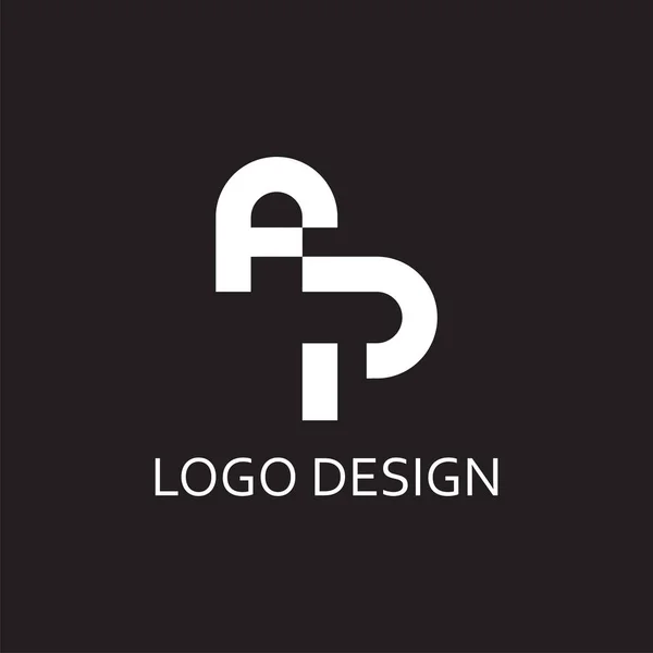 Проста Літера Монограма Дизайну Компанії Логотипу — стоковий вектор