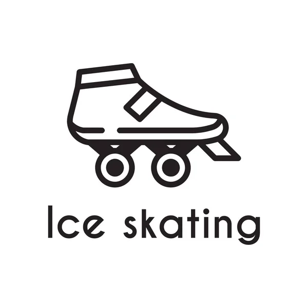 Ice Skating Vector Icon Logo — Stock Vector