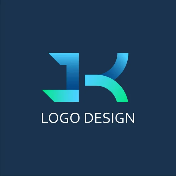 Modern Bokstav Lutning Vektor Logotyp Design — Stock vektor
