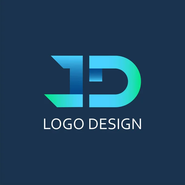 Litera Modernă Gradient Vector Logo Design — Vector de stoc