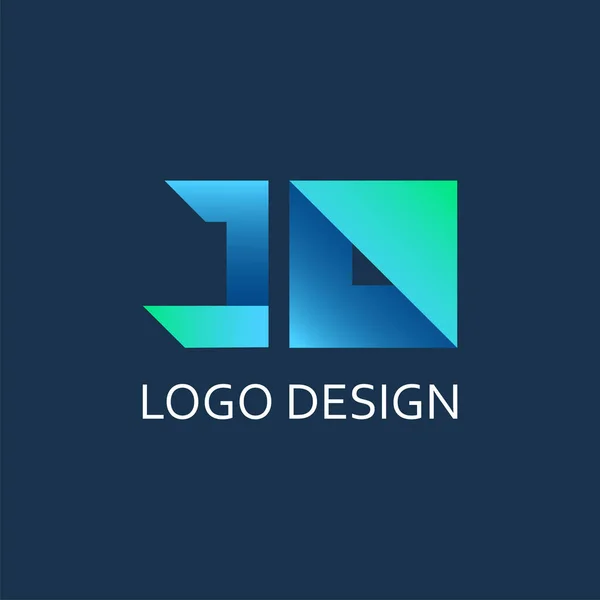 Lettera Moderna Gradiente Vettoriale Logo Design — Vettoriale Stock