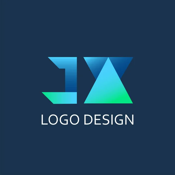 Lettre Moderne Gradient Vectoriel Logo Design — Image vectorielle