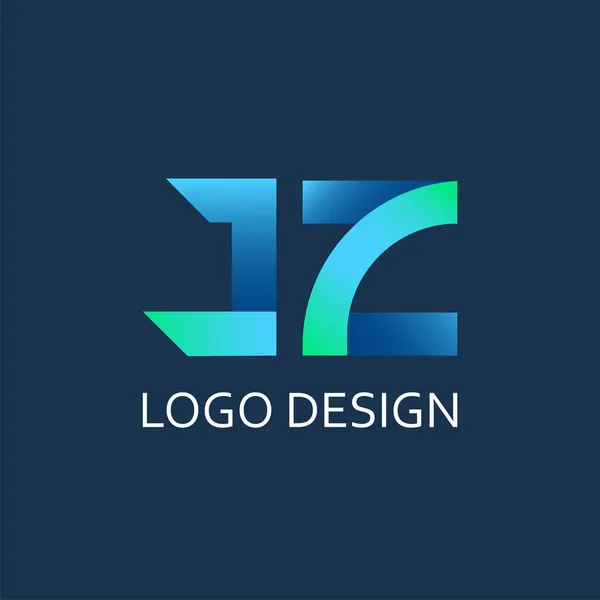 Letra Moderna Gradiente Vector Logo Diseño — Vector de stock