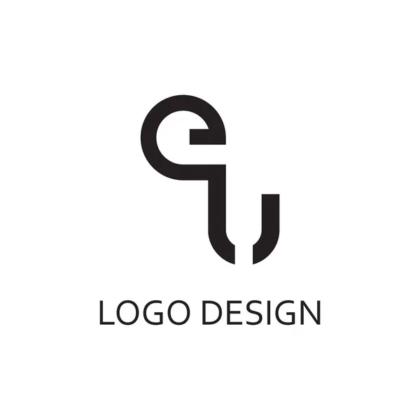 Enkel Bokstav Monogram Logotyp Design Mall — Stock vektor